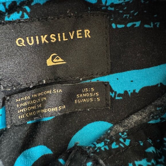 Quiksilver Boys Button Down Shirt Size 5 Blue Black - Picture 2 of 2